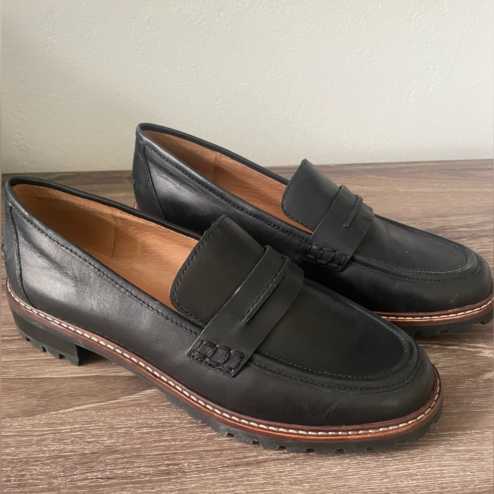 Madewell Black Leather Loafers